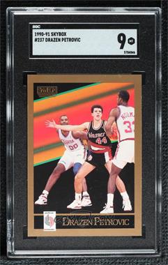 1990-91 Skybox - [Base] #237 - Drazen Petrovic [SGC 9 MINT]