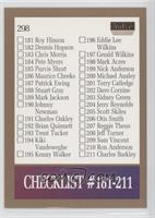 Checklist - Checklist Cards 181-242