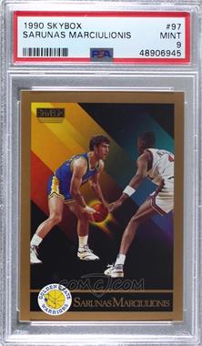 1990-91 Skybox - [Base] #97 - Sarunas Marciulionis [PSA 9 MINT]