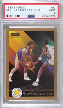 1990-91 Skybox - [Base] #97 - Sarunas Marciulionis [PSA 9 MINT]