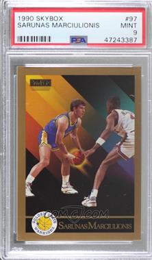 1990-91 Skybox - [Base] #97 - Sarunas Marciulionis [PSA 9 MINT]