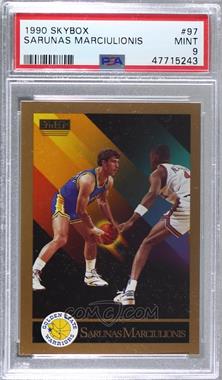 1990-91 Skybox - [Base] #97 - Sarunas Marciulionis [PSA 9 MINT]