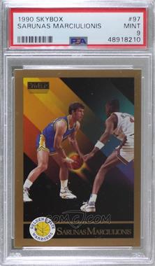 1990-91 Skybox - [Base] #97 - Sarunas Marciulionis [PSA 9 MINT]