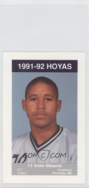 1991-92 Coca-Cola Georgetown Hoyas Kids & Cops Police - [Base] #15 - Irvin Church