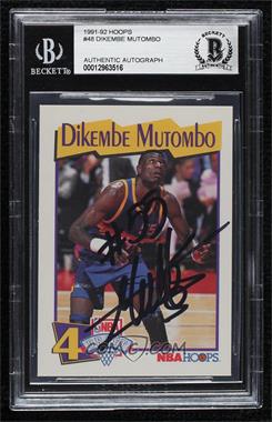 1991-92 NBA Hoops - McDonald's [Base] #48 - Dikembe Mutombo [BAS BGS Authentic]