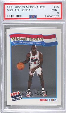 1991-92 NBA Hoops - McDonald's [Base] #55 - Michael Jordan [PSA 9 MINT]