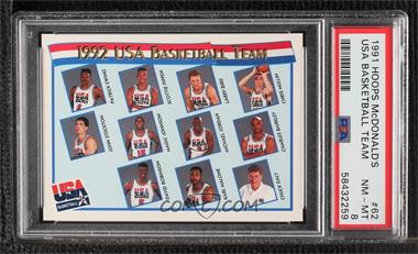 1991-92 NBA Hoops - McDonald's [Base] #62 - 1992 USA Basketball Team [PSA 8 NM‑MT]