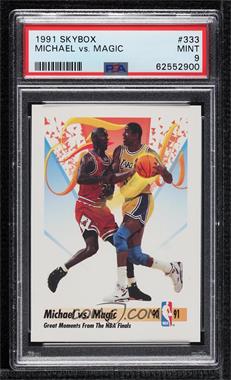 1991-92 Skybox - [Base] #333 - Michael Jordan, Magic Johnson [PSA 9 MINT]