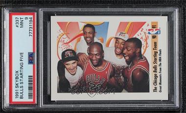 1991-92 Skybox - [Base] #337 - Michael Jordan, Scottie Pippen, Horace Grant, John Paxson, Bill Cartwright [PSA 9 MINT]