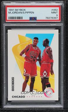 1991-92 Skybox - [Base] #462 - Michael Jordan, Scottie Pippen [PSA 9 MINT]