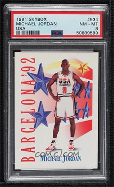 1991-92 Skybox - [Base] #534 - Michael Jordan [PSA 8 NM‑MT]