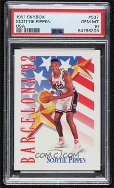 1991-92 Skybox - [Base] #537 - Scottie Pippen [PSA 10 GEM MT]