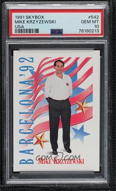 1991-92 Skybox - [Base] #542 - Mike Krzyzewski [PSA 10 GEM MT]