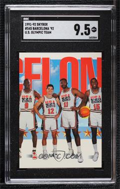 1991-92 Skybox - [Base] #545 - Team USA (Michael Jordan, John Stockton, Karl Malone, Magic Johnson) [SGC 9.5 Mint+]