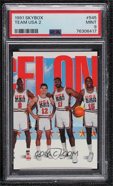 1991-92 Skybox - [Base] #545 - Team USA (Michael Jordan, John Stockton, Karl Malone, Magic Johnson) [PSA 9 MINT]