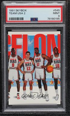 1991-92 Skybox - [Base] #545 - Team USA (Michael Jordan, John Stockton, Karl Malone, Magic Johnson) [PSA 9 MINT]