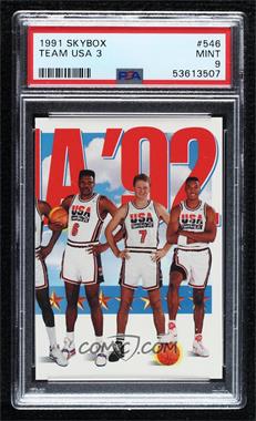 1991-92 Skybox - [Base] #546 - Team USA (Patrick Ewing, Larry Bird, Scottie Pippen) [PSA 9 MINT]