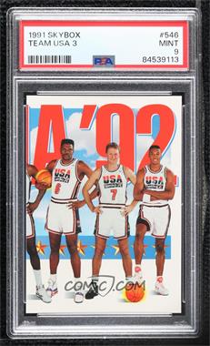 1991-92 Skybox - [Base] #546 - Team USA (Patrick Ewing, Larry Bird, Scottie Pippen) [PSA 9 MINT]