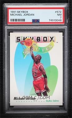 1991-92 Skybox - [Base] #572 - Michael Jordan [PSA 7 NM]