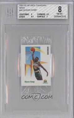 1991-92 Skybox Mini - [Base] #44 - Shawn Kemp [BGS 8 NM‑MT]