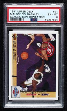 1991-92 Upper Deck - [Base] #31 - Karl Malone, Charles Barkley [PSA 6 EX‑MT]