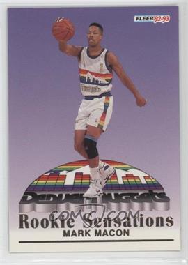 1992-93 Fleer - Rookie Sensations #6 - Mark Macon