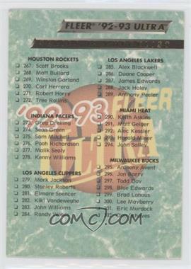 1992-93 Fleer Ultra - [Base] #374 - Checklist