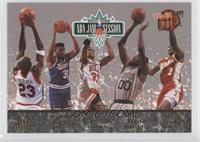 Tim Perry, Duane Causwell, Scottie Pippen, Robert Parish, Stacey Augmon, Michae…