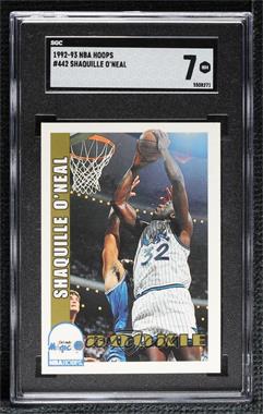 1992-93 NBA Hoops - [Base] #442 - Shaquille O'Neal [SGC 7 NM]