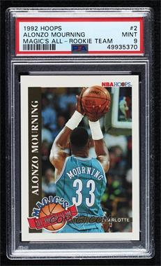 1992-93 NBA Hoops - Magic's All-Rookie Team #2 - Alonzo Mourning [PSA 9 MINT]
