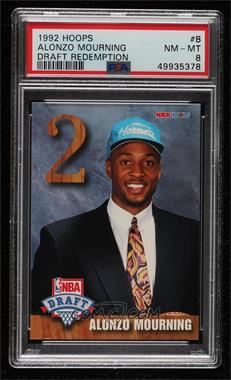 1992-93 NBA Hoops - NBA Draft #B - Alonzo Mourning [PSA 8 NM‑MT]