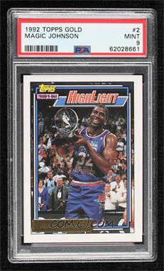 1992-93 Topps - [Base] - Gold #2 - Magic Johnson [PSA 9 MINT]