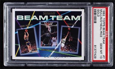 1992-93 Topps - Beam Team - Gold #7 - Chris Mullin, Shaquille O'Neal, Glen Rice [PSA 10 GEM MT]