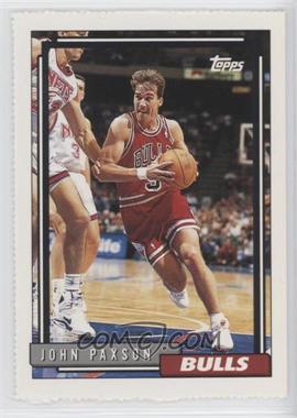 1992-93 Topps - Team Set Sheet Chicago Bulls - Separated from Sheet #CB-7 - John Paxson [EX to NM]