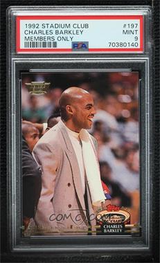 1992-93 Topps Stadium Club - [Base] - Members Only #197 - Members Choice - Charles Barkley [PSA 9 MINT]