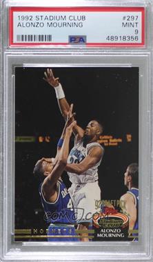 1992-93 Topps Stadium Club - [Base] #297 - Alonzo Mourning [PSA 9 MINT]