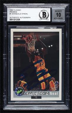 1992 Classic Draft Picks - [Base] - Promotional #1 - Shaquille O'Neal [BAS Authentic]