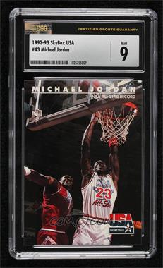 1992 Skybox USA - [Base] #43 - Michael Jordan [CSG 9 Mint]