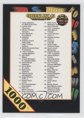 1992 Wild Card Collegiate - [Base] - 1000 Stripe #118 - Checklist #1