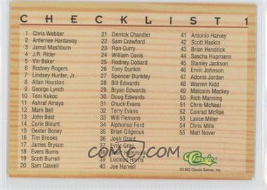 1993-94 Classic Draft Picks - [Base] #_CHEC.1 - Checklist