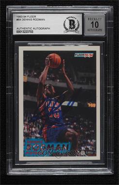 1993-94 Fleer - [Base] #64 - Dennis Rodman [BAS Authentic]