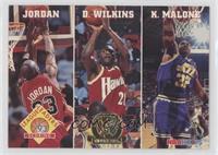 Michael Jordan, Dominique Wilkins, Karl Malone [EX to NM]