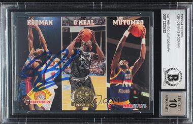 1993-94 NBA Hoops - [Base] - 5th Anniversary #284 - Dennis Rodman, Shaquille O'Neal, Dikembe Mutombo [BAS BGS Authentic]