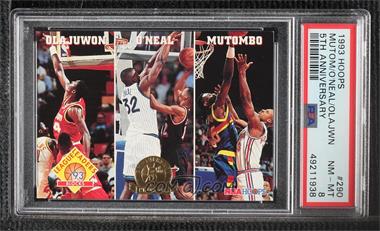 1993-94 NBA Hoops - [Base] - 5th Anniversary #290 - Hakeem Olajuwon, Shaquille O'Neal, Dikembe Mutombo [PSA 8 NM‑MT]