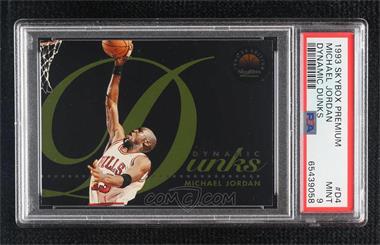 1993-94 Skybox Premium - Dynamic Dunks #D4 - Michael Jordan [PSA 9 MINT]