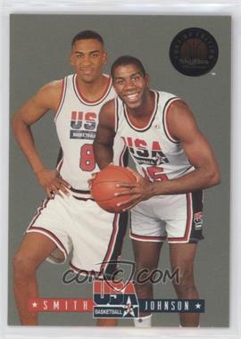 1993-94 Skybox Premium - USA Basketball Tip-Off #1 - Magic Johnson, Steve Smith [EX to NM]