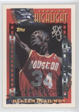 1993-94 Topps - [Base] #2 - Season Highlights - Hakeem Olajuwon