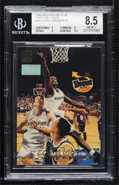 1993-94 Topps Stadium Club - [Base] - 1st Day Issue #352 - Frequent Flyers - Chris Webber [BGS 8.5 NM‑MT+]