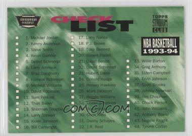 1993-94 Topps Stadium Club - [Base] - Members Only #179 - Checklist