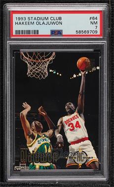 1993-94 Topps Stadium Club - [Base] #64 - High Court - Hakeem Olajuwon [PSA 7 NM]